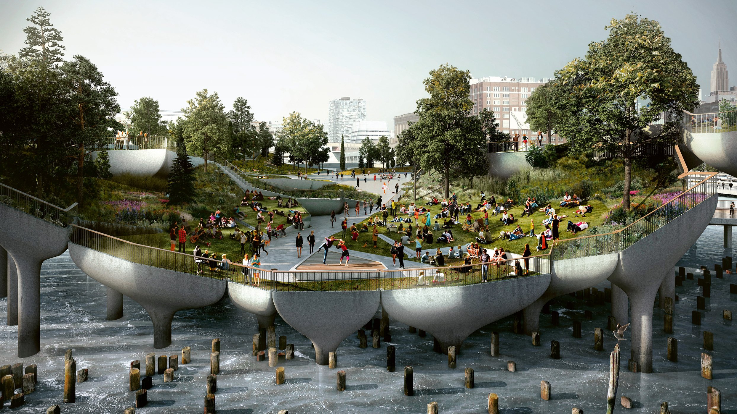 Little Island Park, novo parque flutuante de Nova York.