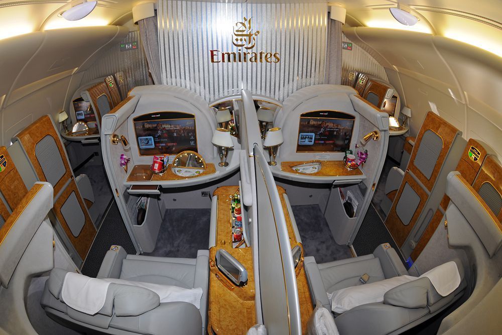 Emirates Arlines, primeira classe.
